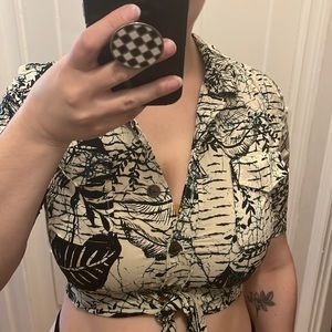 UO Crop Top in tropical print